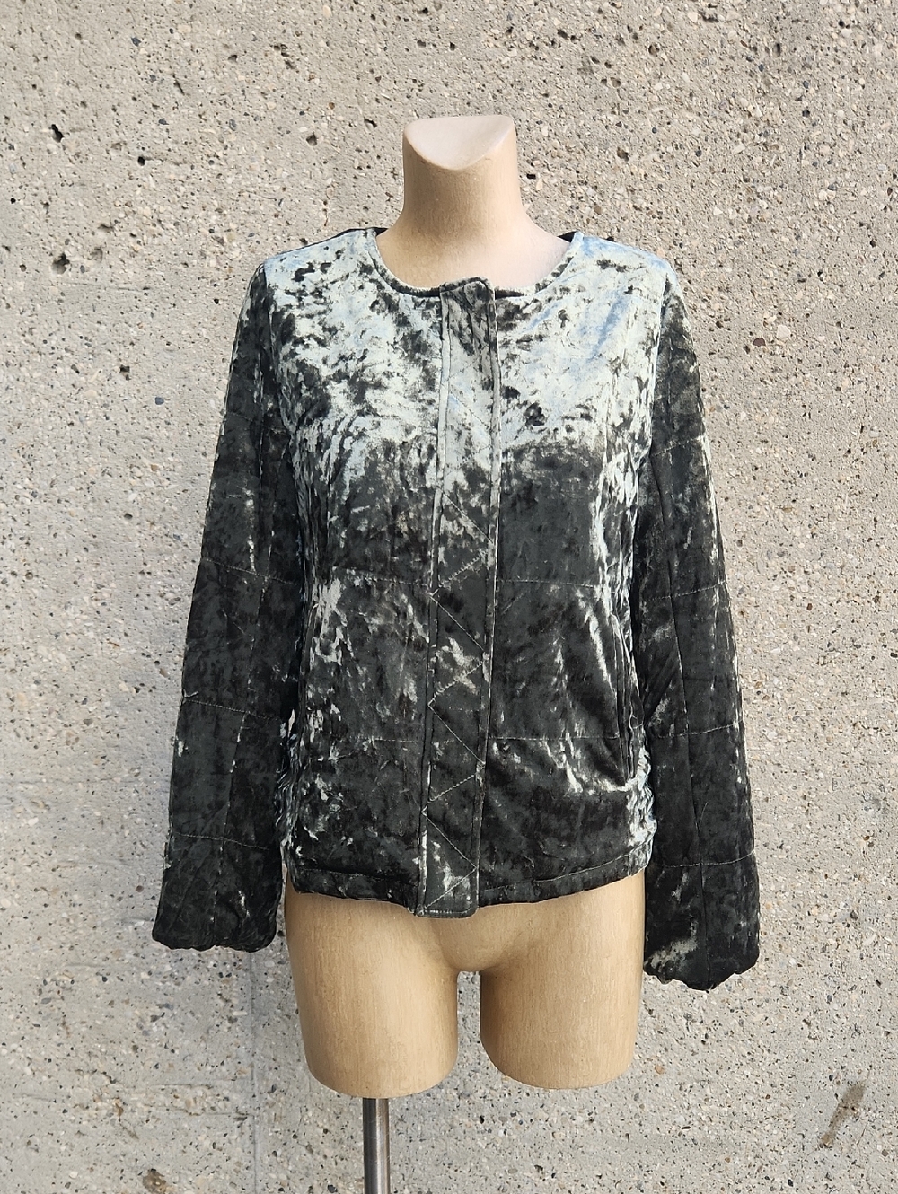 Velvet Quilted Green Jacket